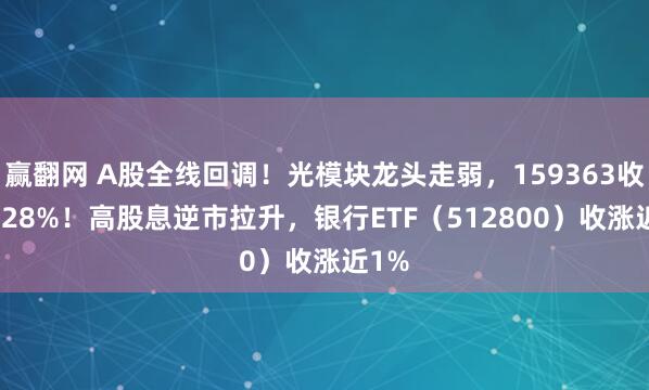 赢翻网 A股全线回调！光模块龙头走弱，159363收跌9.28%！高股息逆市拉升，银行ETF（512800）收涨近1%